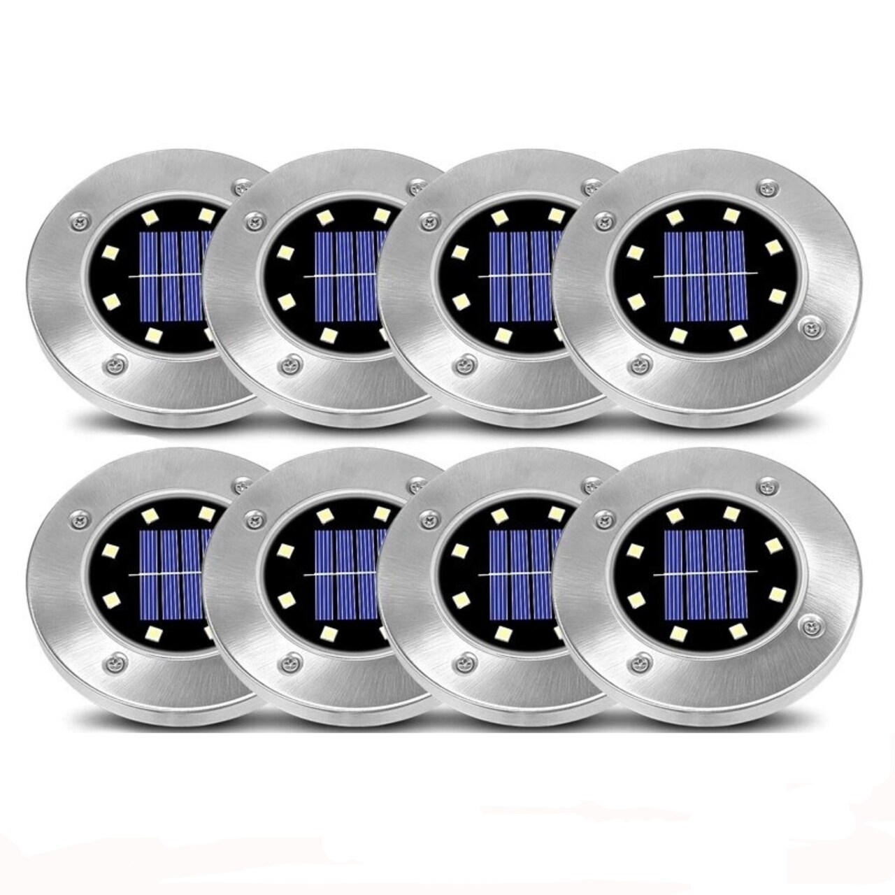 Solar In-Ground Lights Outdoor Lamps Disk Puck LED Lawn Pathway IP65